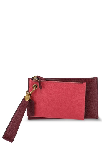 COACH pink Double Slim Wristlet In Colorblock F122EAC43B18A6GS_1