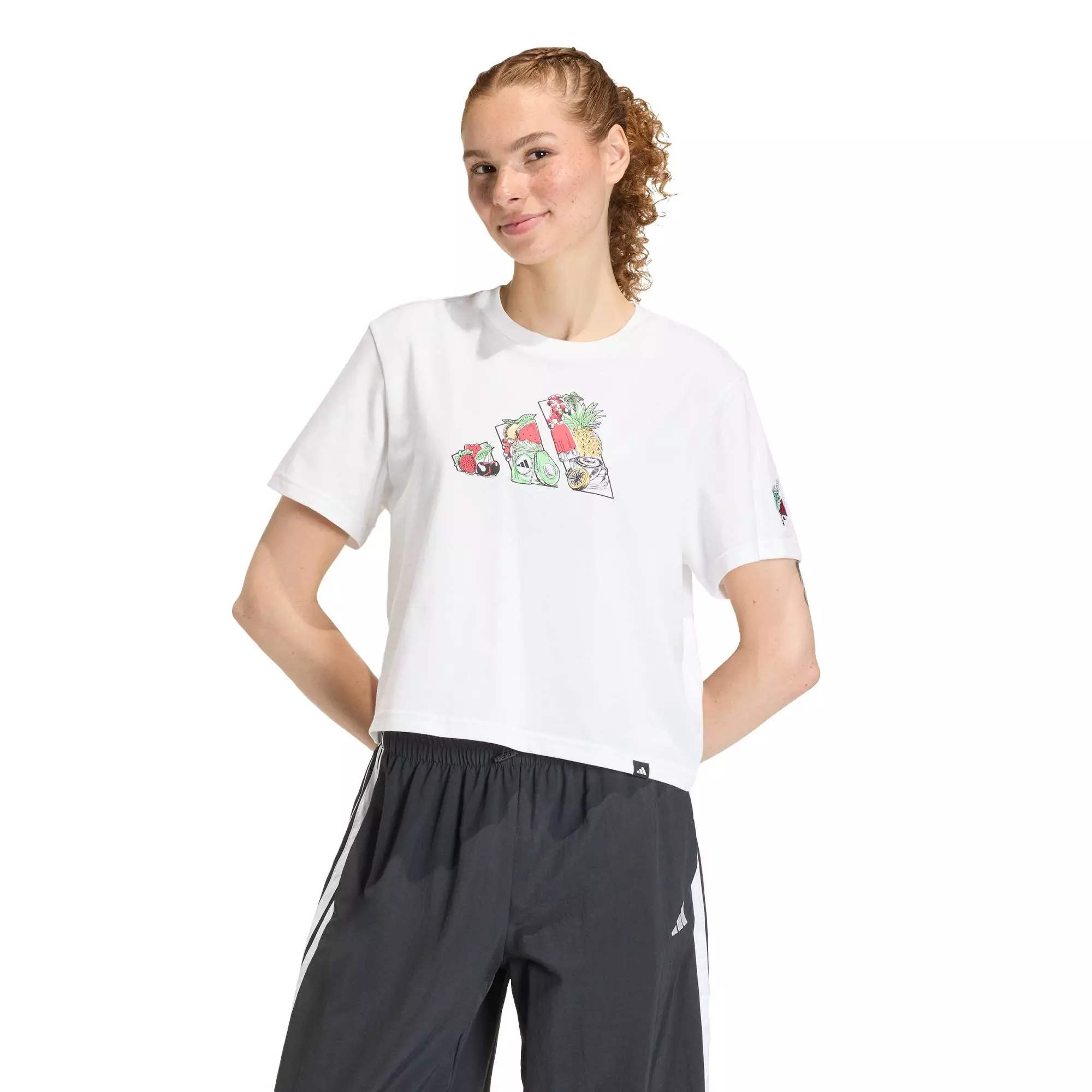 Lifestyle FOOD CROPPED LOOSE GRAPHIC T-SHIRT Women White KA5073
