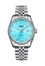 Buy Mark Fairwhale Unisex Quartz Watch, 40mm, Turquoise Dial, Stainless ...