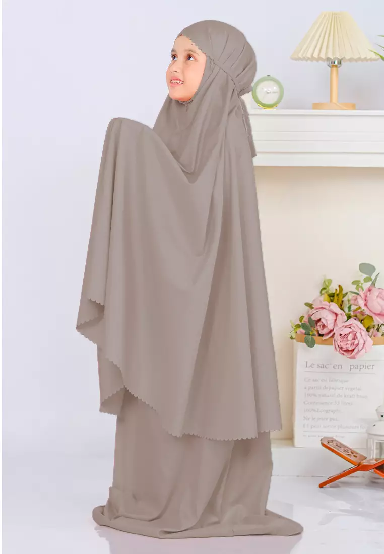 Zelena - Mukena Basic Sabira Lasercut 2in1 Prayer Set - Paud