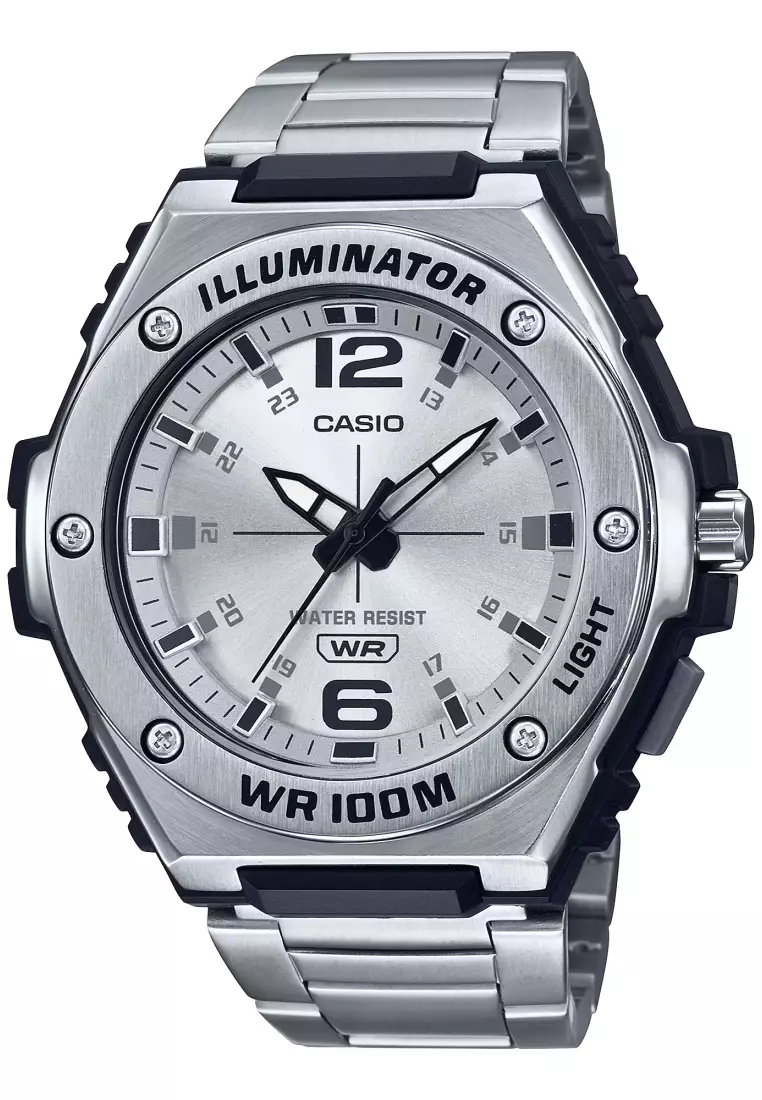 Casio silver analog on sale watch