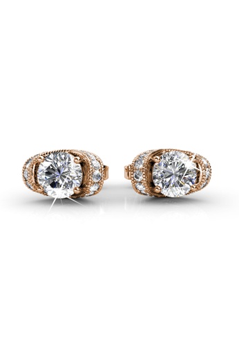 Her Jewellery pink and gold Eve Earrings (Rose Gold) - Made with premium grade crystals from Austria HE210AC62MVXSG_1