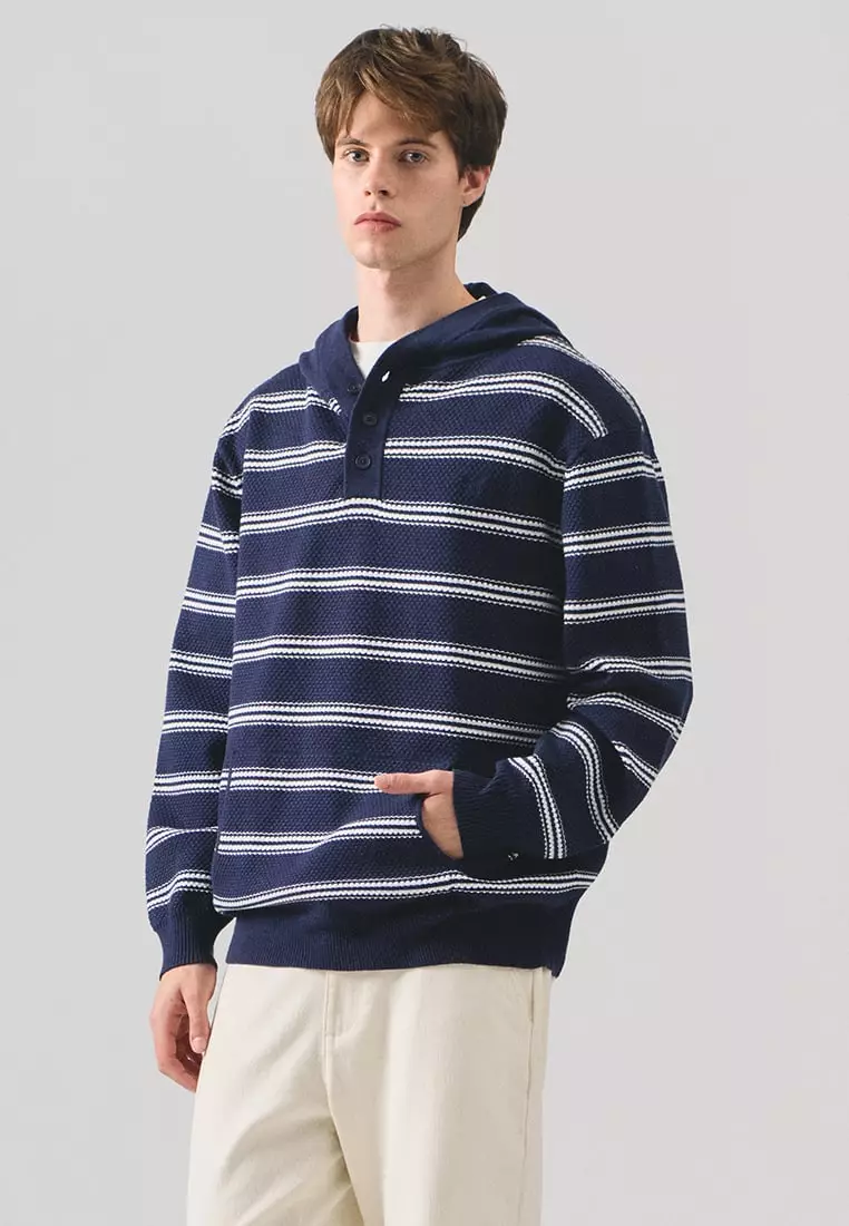 Hoodie In Popcorn Stripes