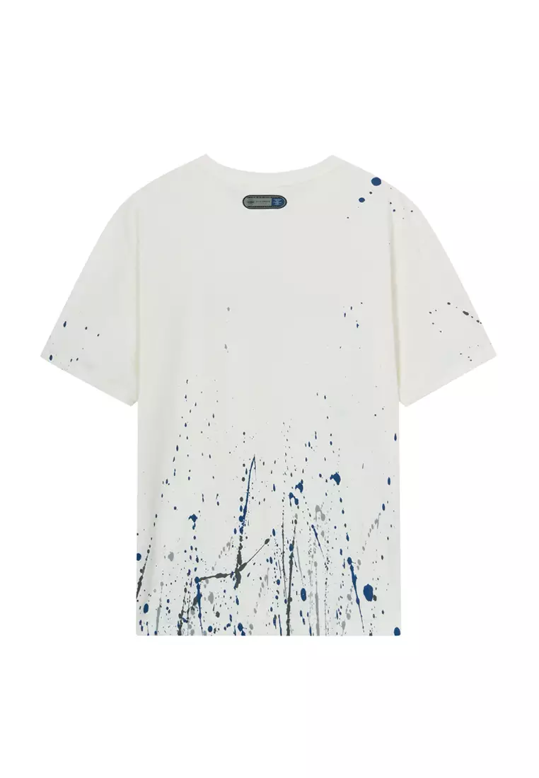 MEN'S LOGO LOOSE FIT PAINT SPLATTER T-SHIRT