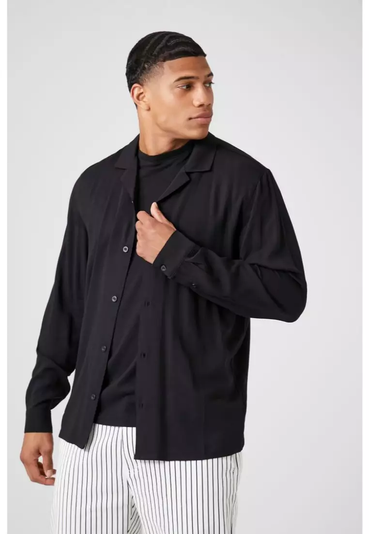 Forever 21 black discount long sleeve shirt
