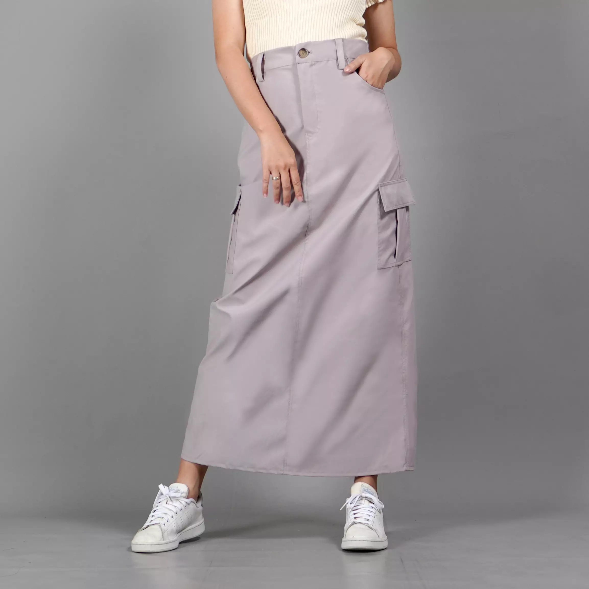 MAGGIE Cargo Skirt Rok Cargo Rok Kargo Rok Gaya Korea - BEIGE