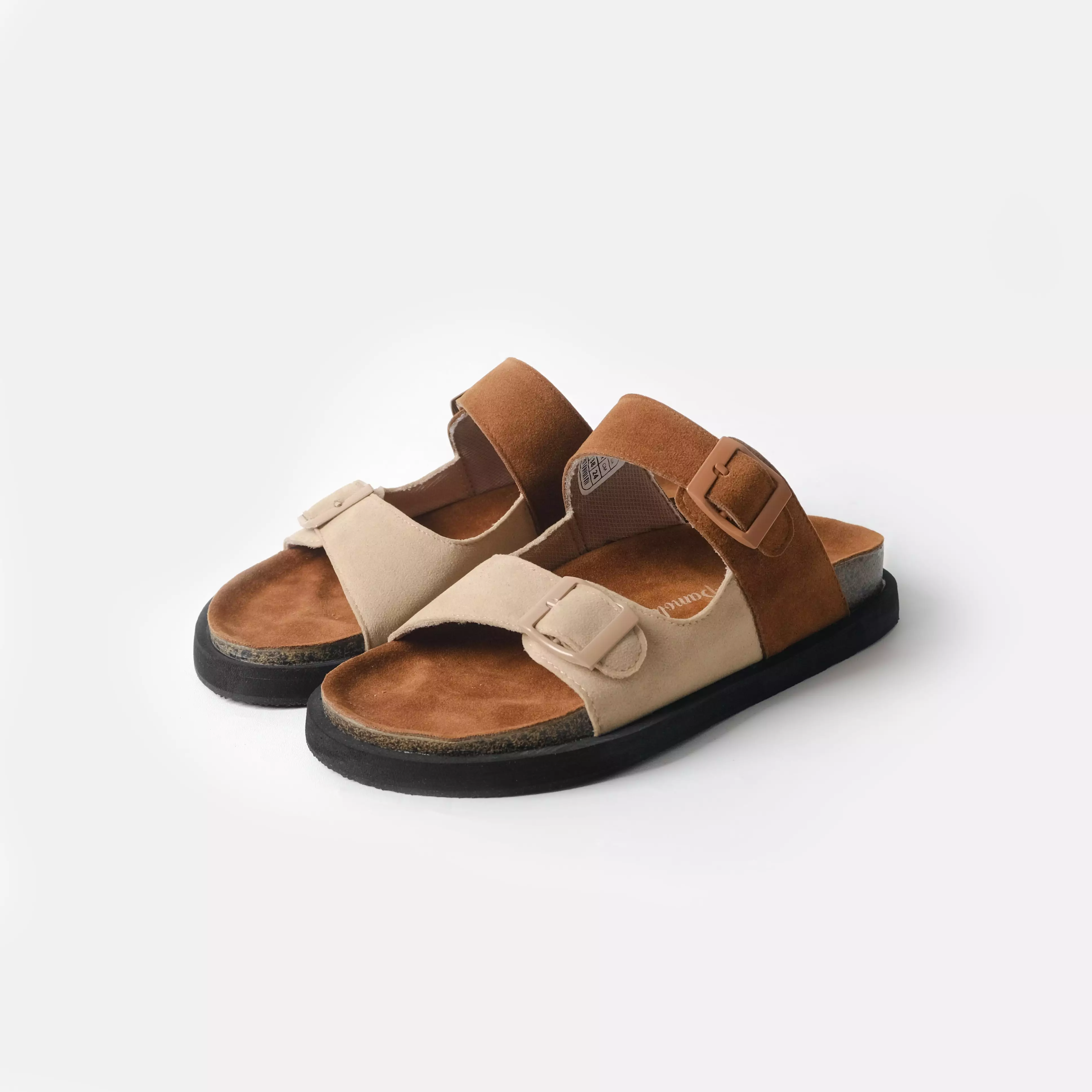 Pamole - Sandal Wanita Kekinian Sendal Wanita Sandal Flat Wanita - Izara Series - Coklat Cream