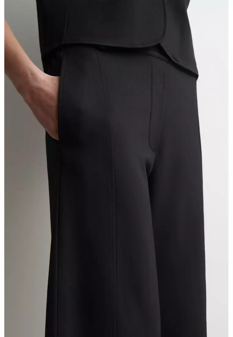 TWILL-JERSEY STRAIGHT-LEG CULOTTES
