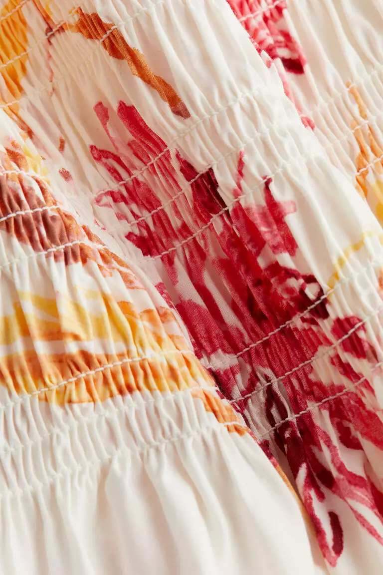 Smocked off-the-shoulder dress