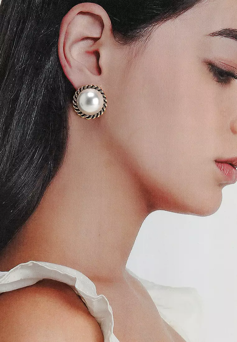 Zalora Aldo Hoop Earrings Talaberia Pearl Stud Earrings