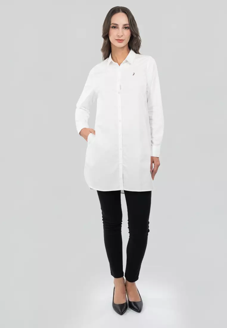 Polo Haus - Women’s Oxford Long Sleeve Shirt Dress WBSD008C