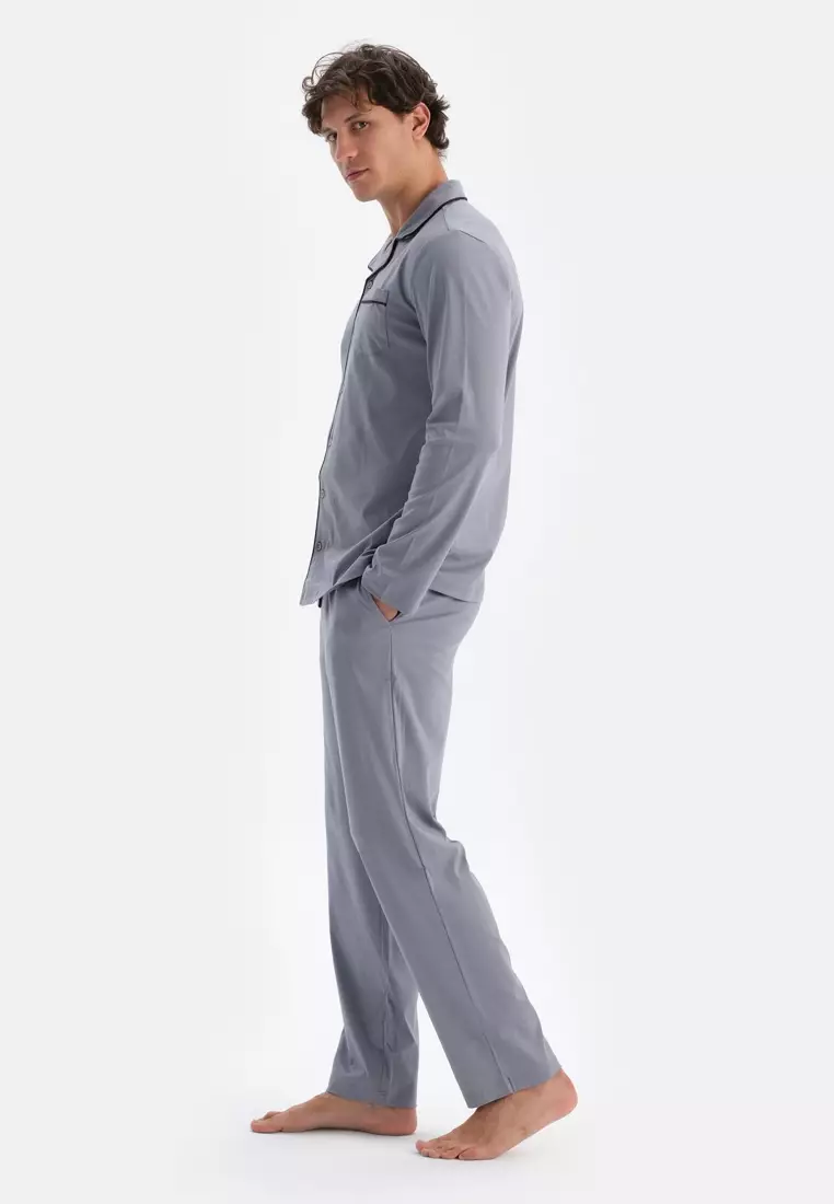 Grey Trousers, Regular Fit, Sleepwear for Men