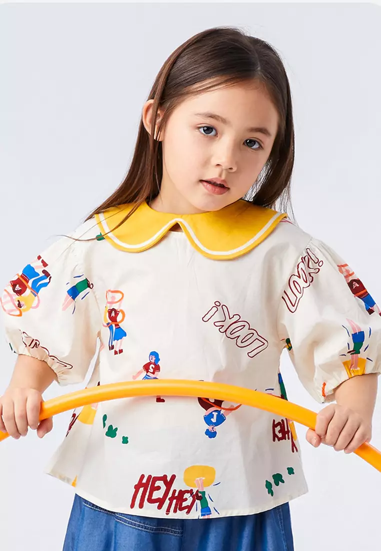 Buy M.Latin Allover Graphic Print Top With Detachable Collar 2026 Online |  ZALORA