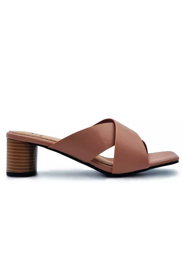 Discount on Polo Hill  shoes - SKU: Polo Hill Ladies Square Open Toe Cross Band Slide Heels