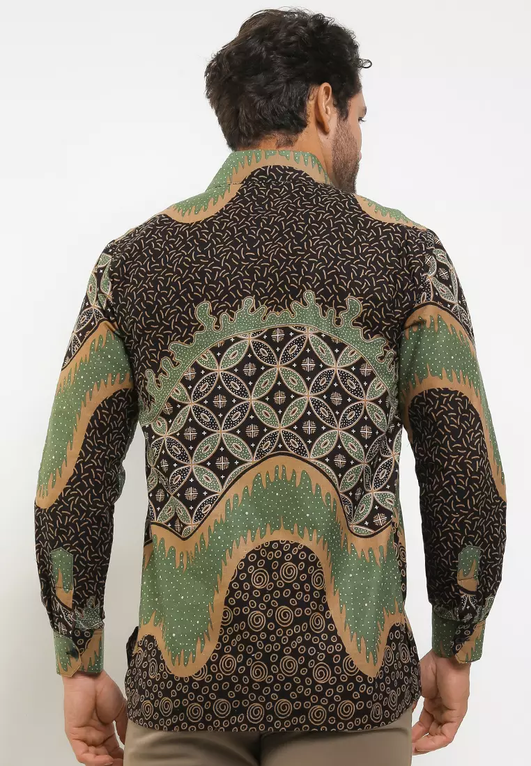 Kawung Kemeja Batik Exclusive Premium Pria Casual Modern Lengan Panjang