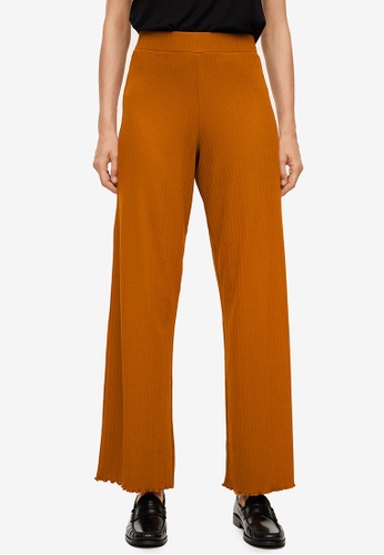 Mango Ribbed Flared Trousers | ZALORA Philippines