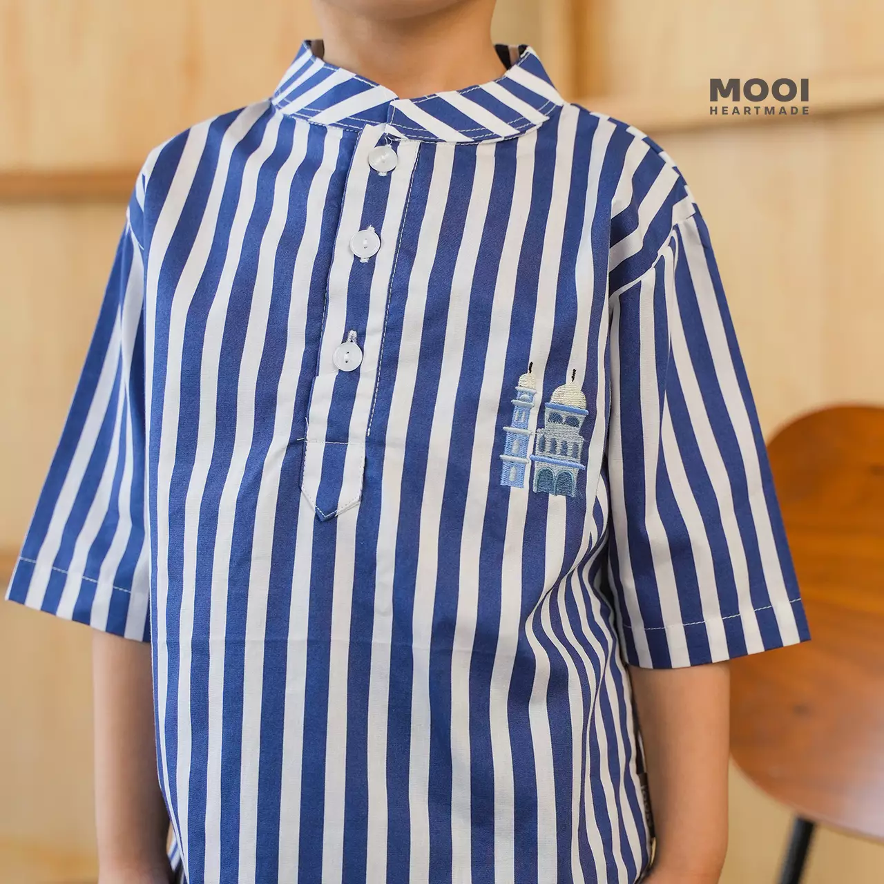 Mooi Rafka Striped Koko Set Setelan Koko Anak - Classic Blue