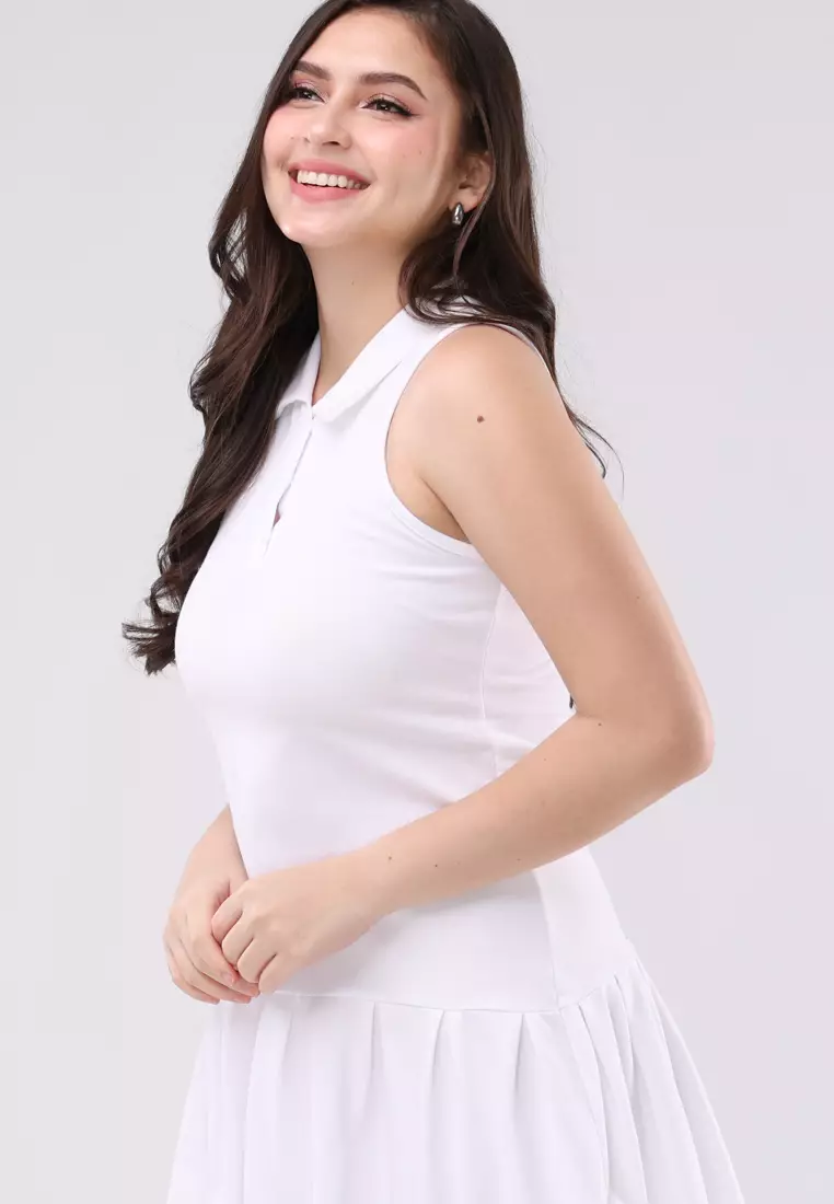 Plain Pique Sleeveless Dress