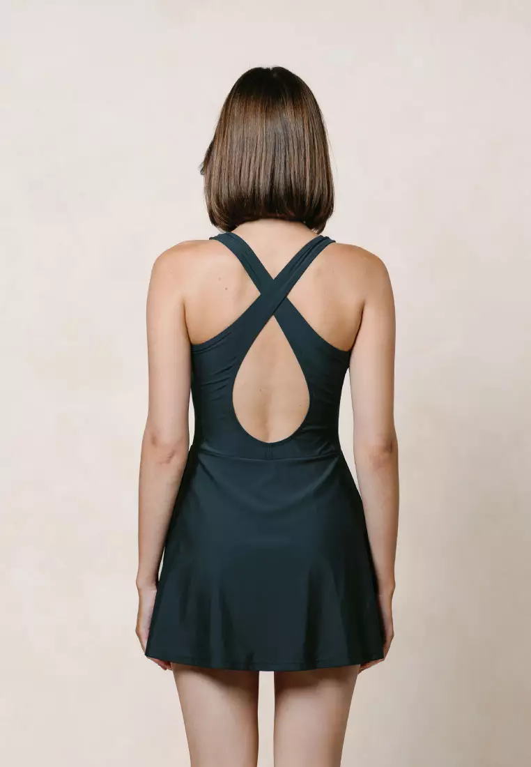 Courtside Tennis Dress Olahraga Wanita - Navy