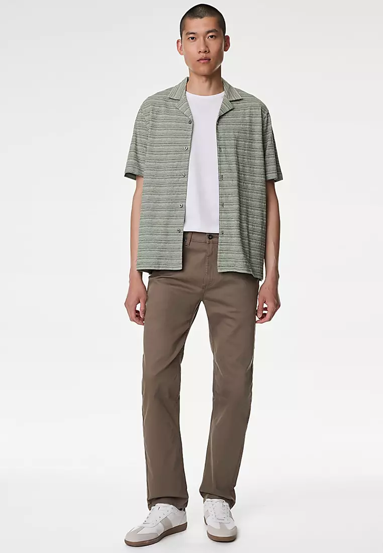 Cotton Rich Button Through Polo Shirt