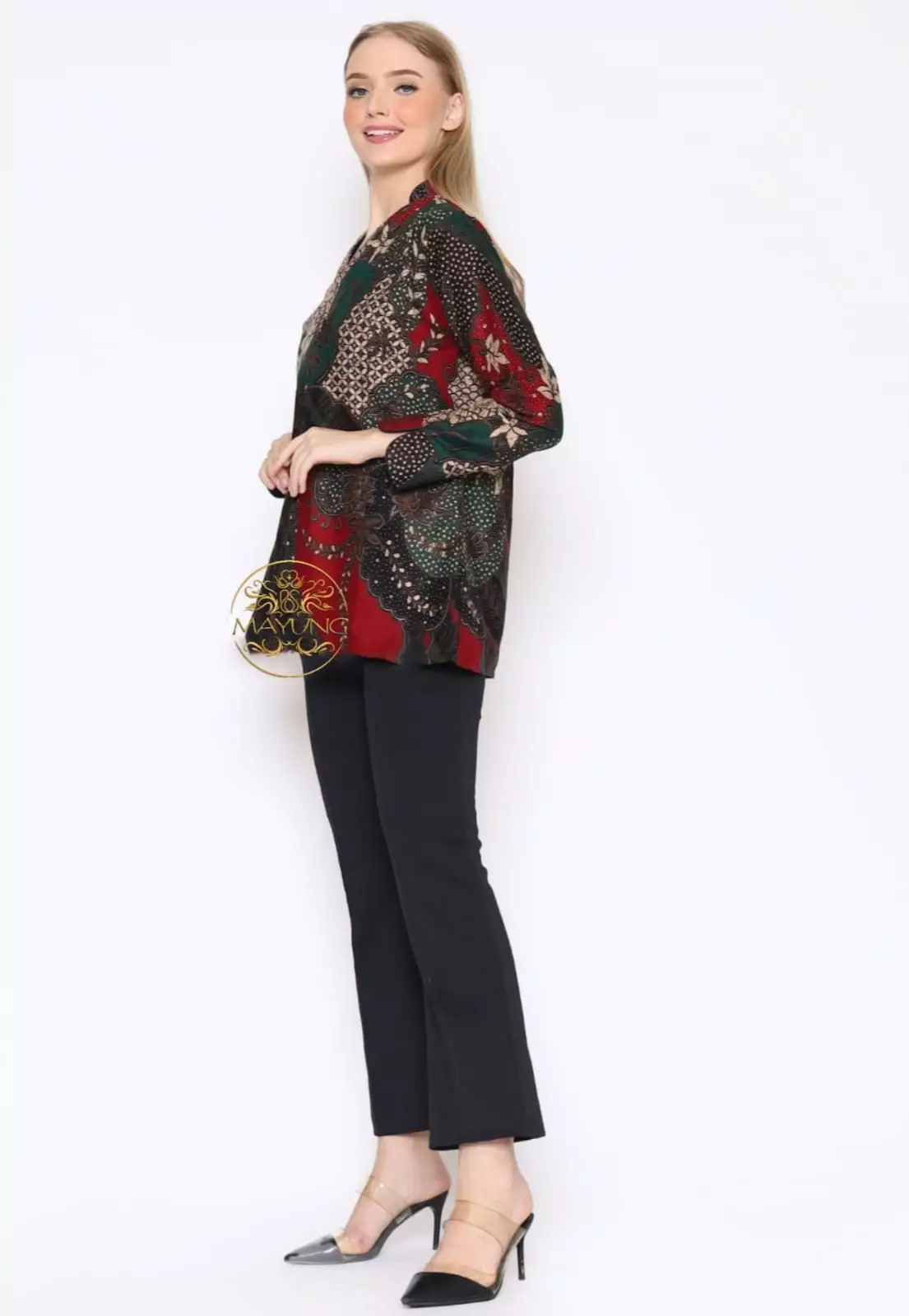 Blouse Batik Dominik Ijo Premium Slimfit Elegant