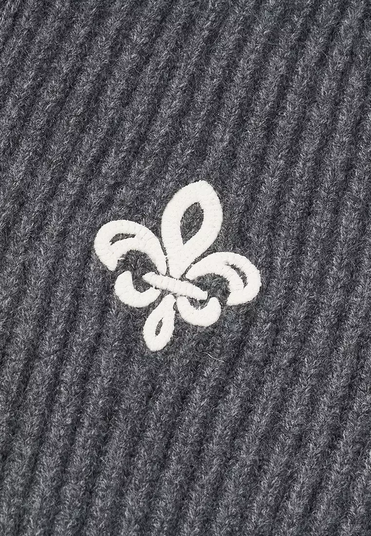 女裝鳶尾花 LOGO 雙向拉鏈開襟毛衣