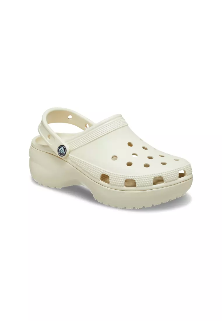 CROCS LADIES CLASSIC PLATFORM CLOG BONE