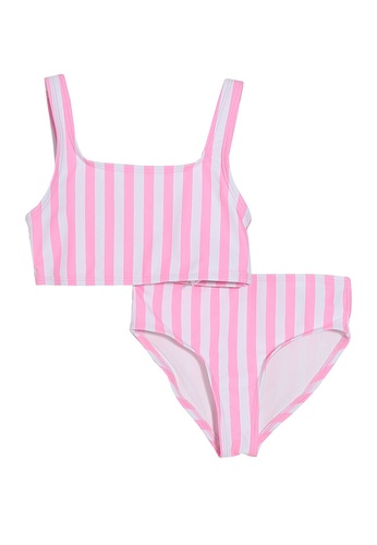 Old Navy pink Square Neck Stripe Swimwear E87A2KAAF68BA2GS_1