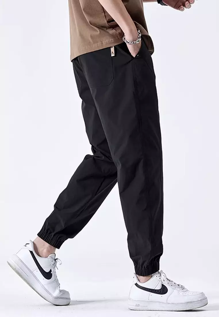 抽繩休閒束腳長褲