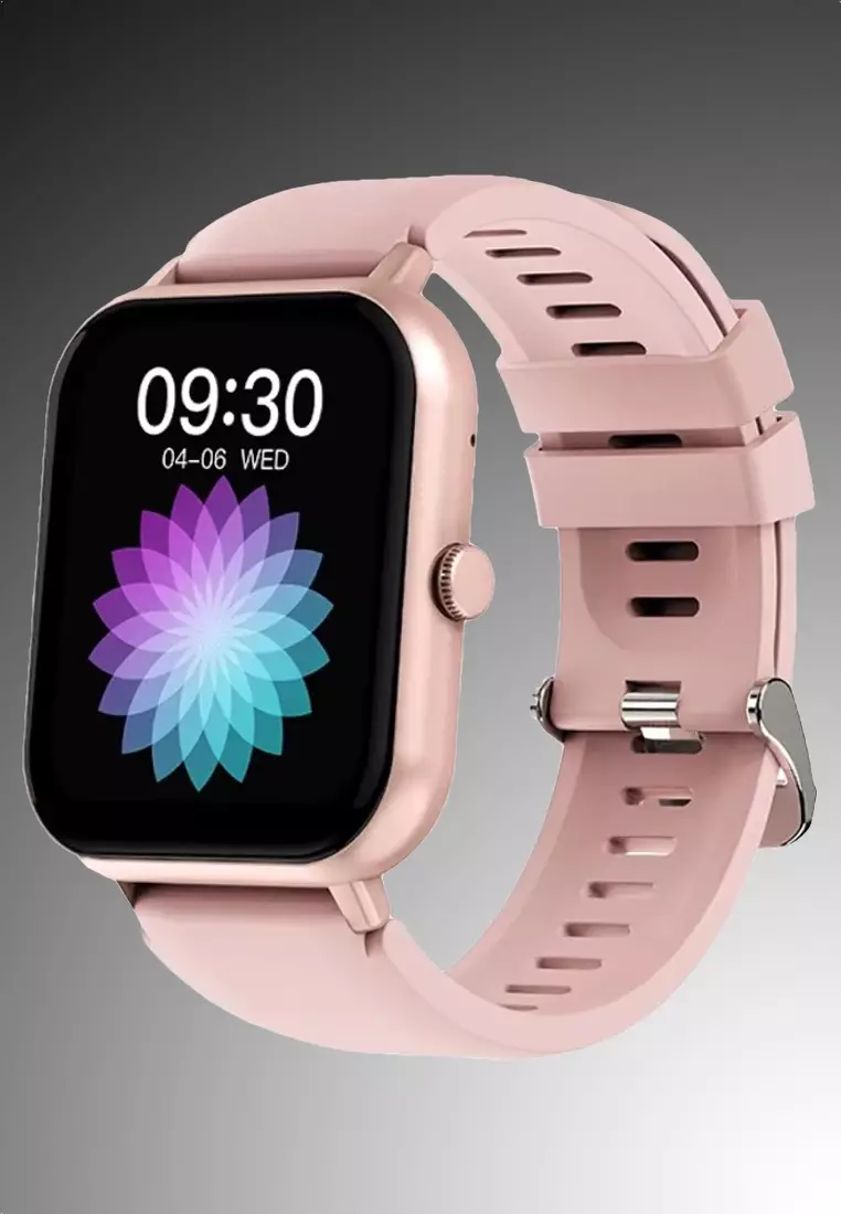 Unisex Rectangular Smart Watch - Pink