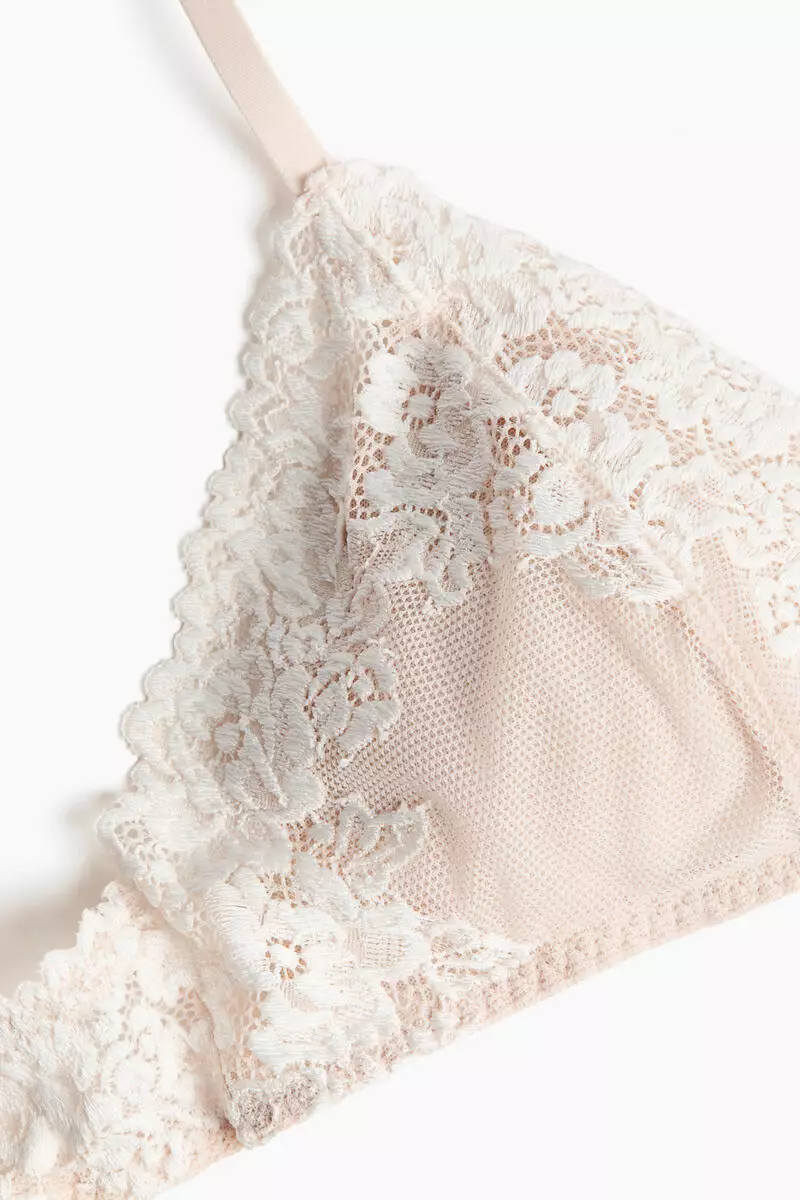 Padded soft lace bra