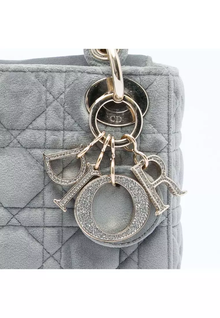 Pre-Loved Dior Mini Velvet Cannage Lady Dior
