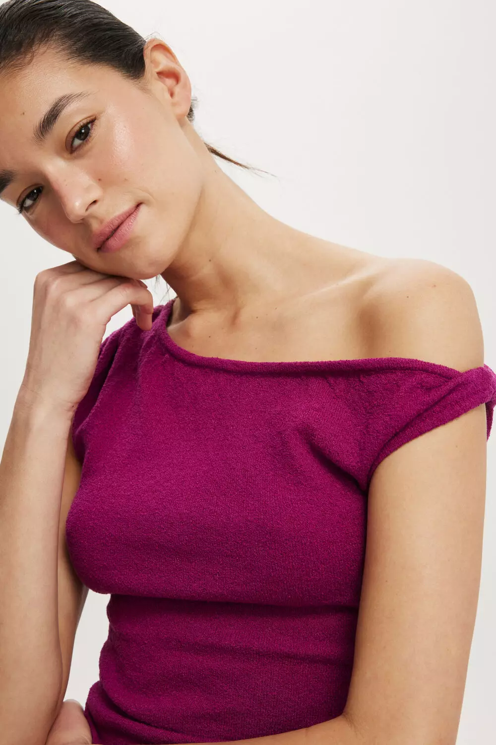 COTTON ON - ATASAN - TEXTURED OFF THE SHOULDER