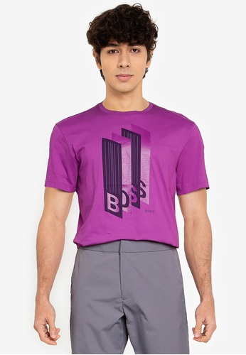 BOSS purple Tee 2 Logo Short Sleeves Tee 6CD92AA79C2A09GS_1