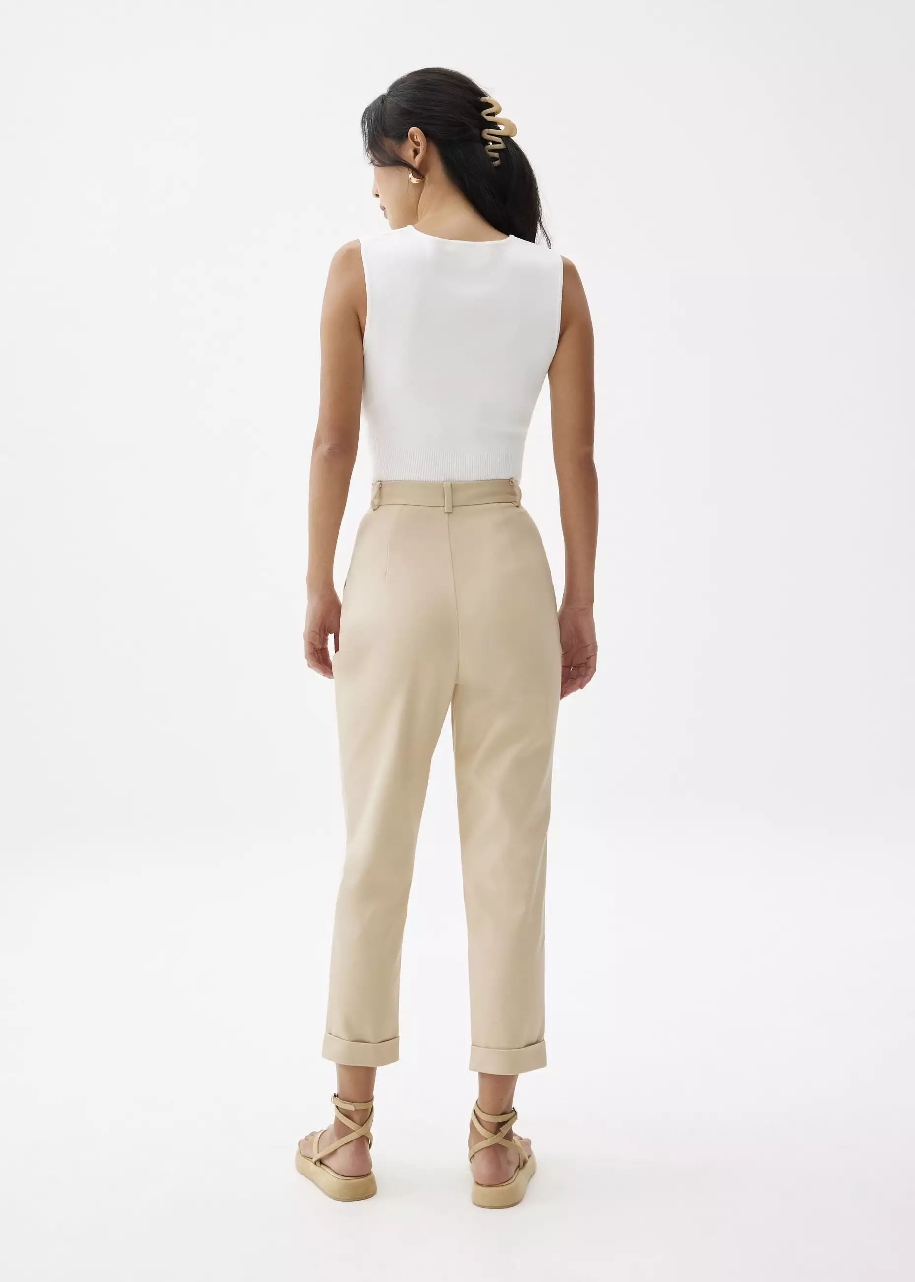 Celana Wanita - Lynn Tailored Peg Leg Chino Pants