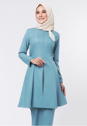 Buy CITRA Kurung Riau Teal Green Plus Size from Inhanna in Green at Zalora