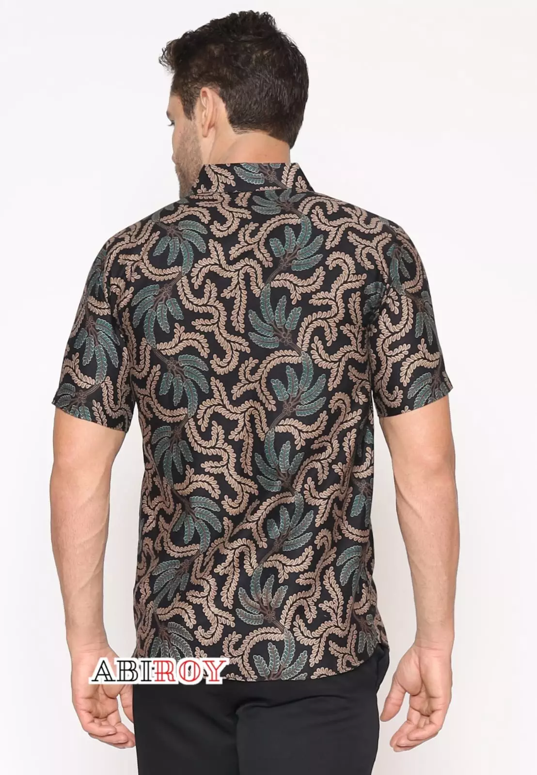 Kemeja Batik Pria Premium Slimfit Elegant Modern Lengan Pendek Patuk Ijo