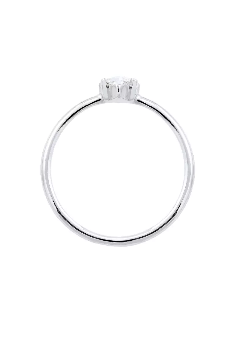Cincin Perhiasan Perak 925 Wanita Zirconia Klasik