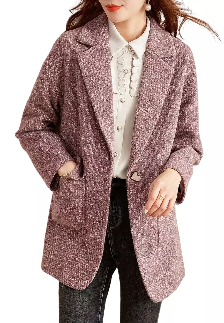 Temperament Suit Collar Woolen Coat