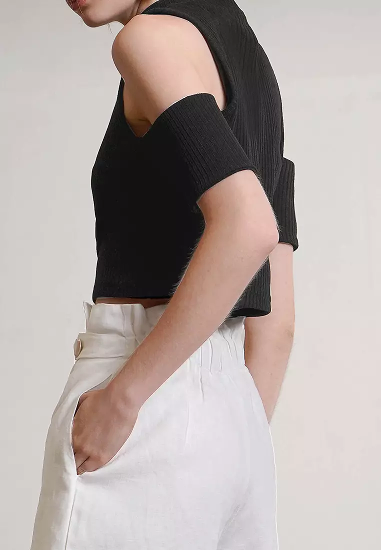 Cold Shoulder Cropped Top