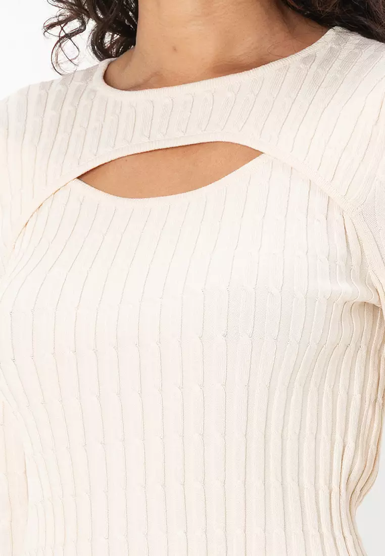 Meddi Cable Crop O-Neck Top