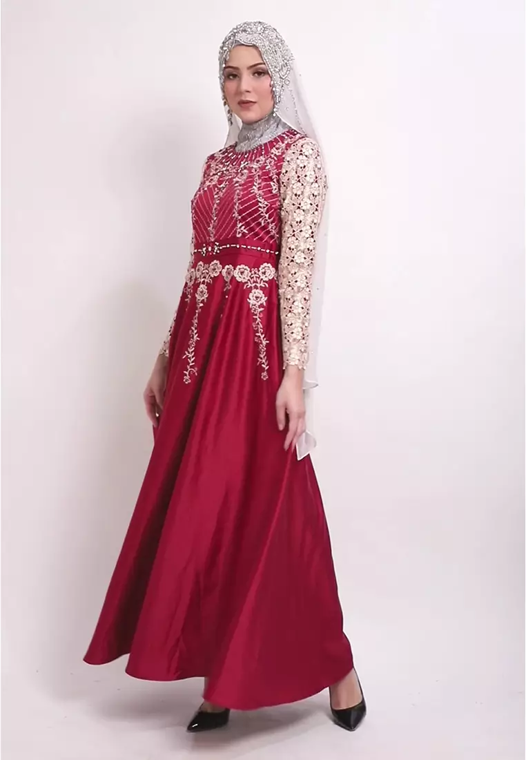 Chamoniq Gamis Brokat Satin