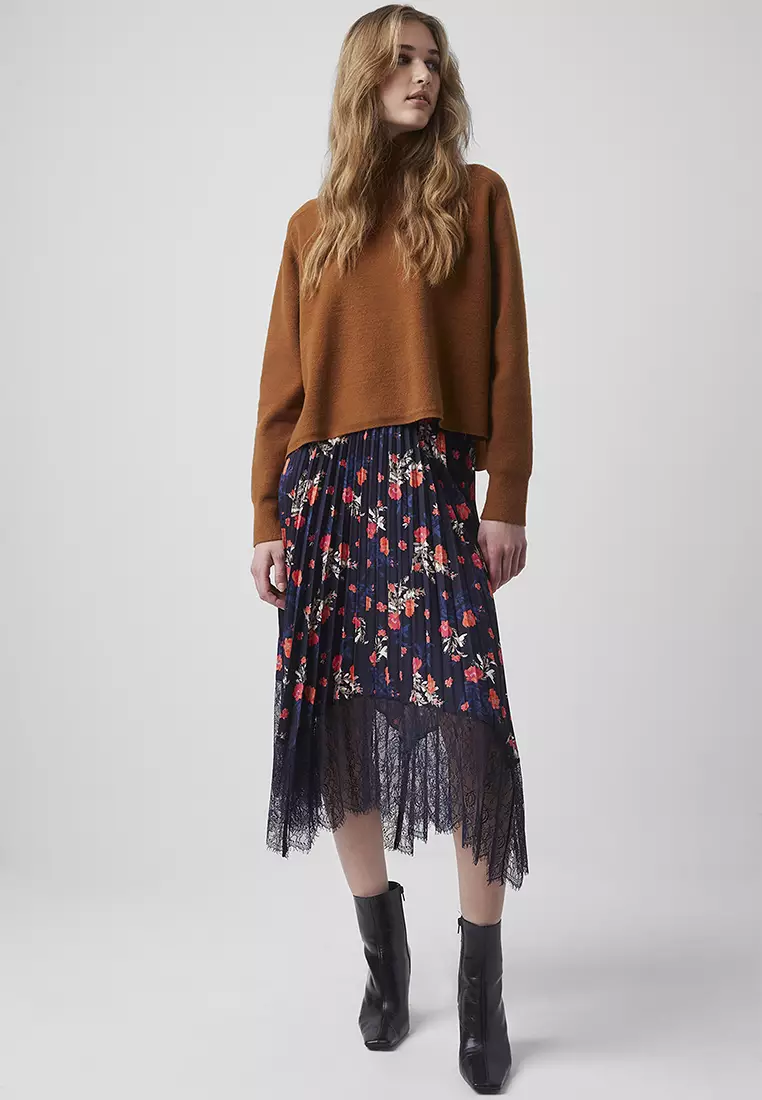 Buy French Connection ELLA ROSE LACE MIX PLEATED SKT 2024 Online