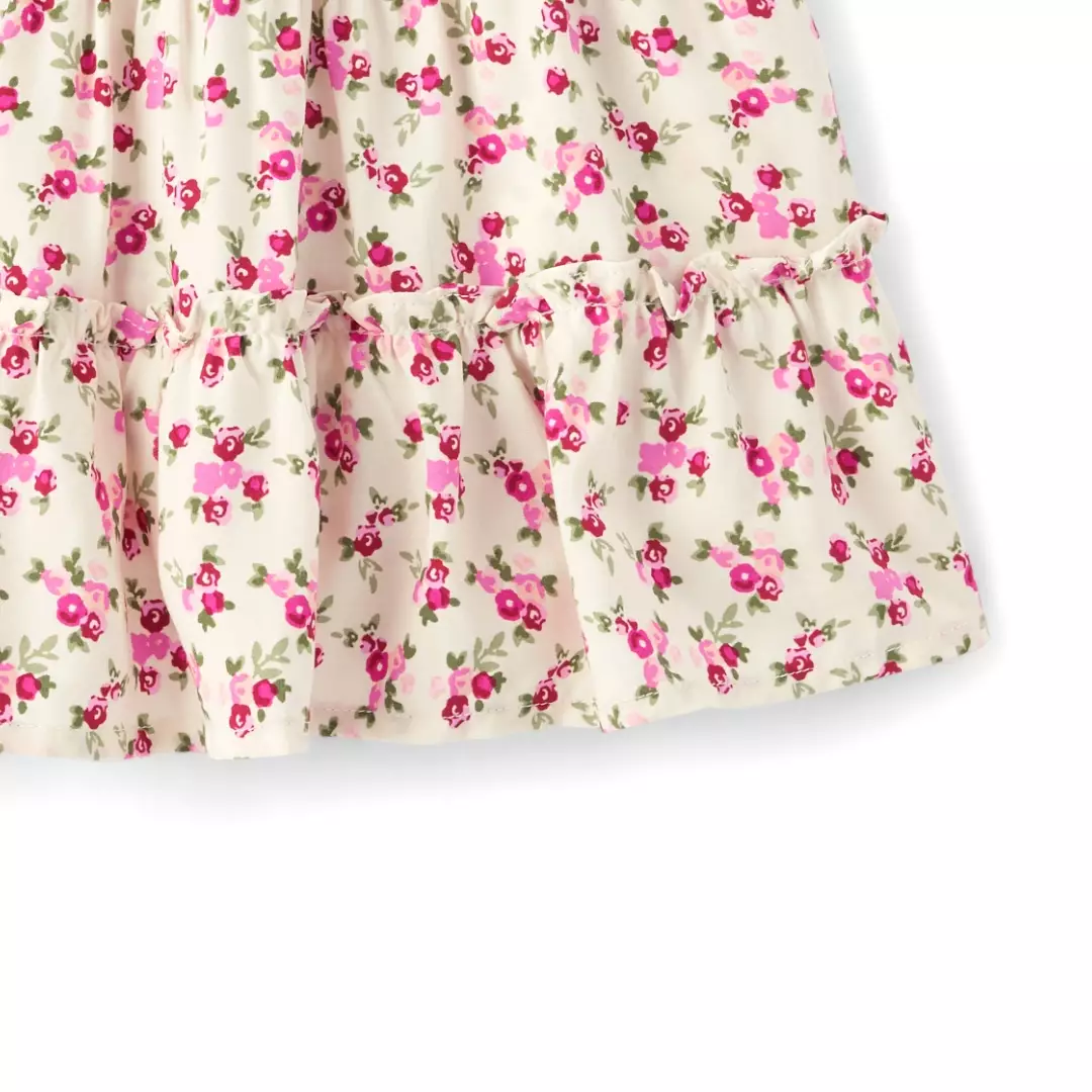 Girls Floral Tiered Skirt - Rok Anak Perempuan (Putih)