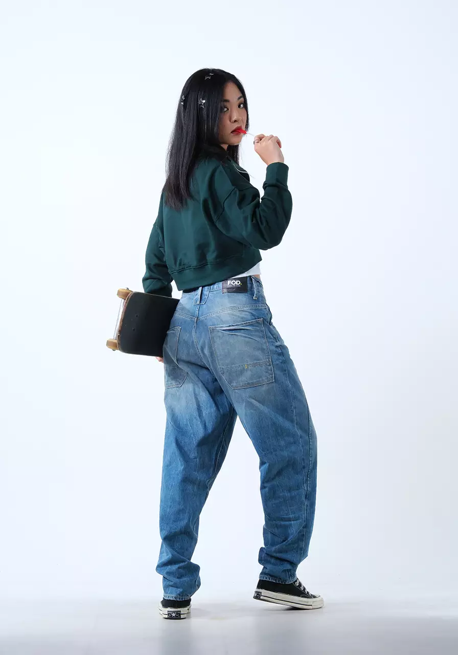 Jaket Wanita Cropped Mia Dark Green
