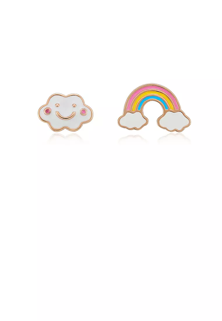 Buy Glamorousky 925 Sterling Silver Plated Rose Gold Sweet Rainbow