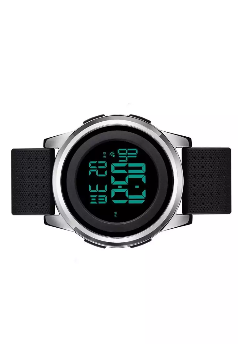 Jam Tangan Casual Digital Pria Water Resistant 50m Strap Tali Material PU QO61 ORIGINAL