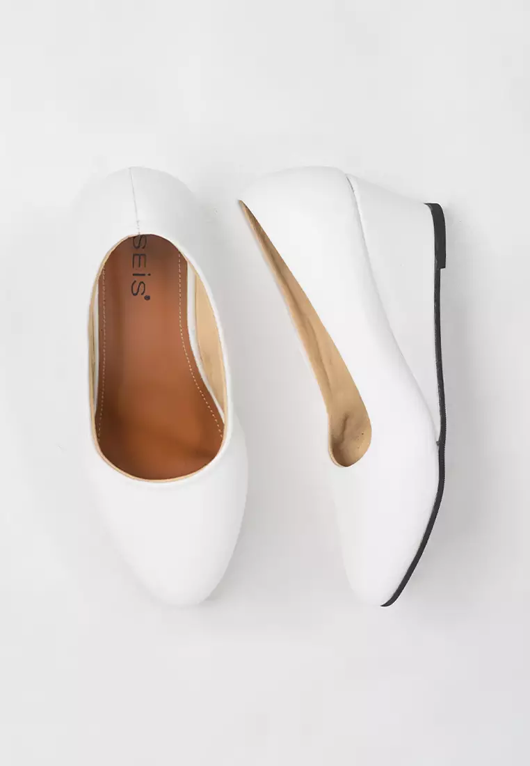 Seis Vancy Sepatu Wedges Wanita 5 cm-WHITE