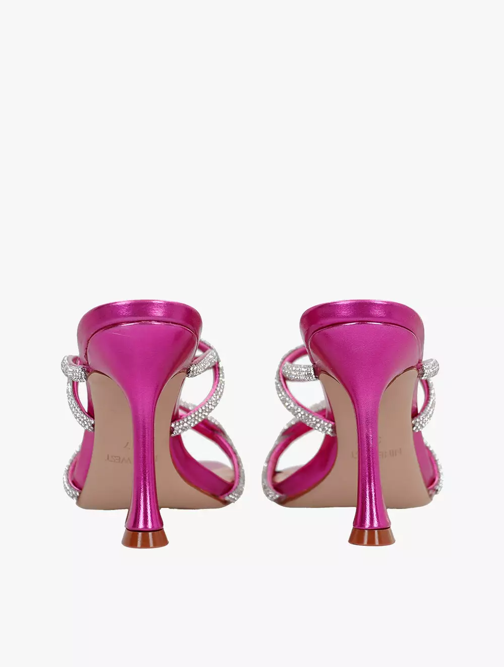 Jual Nine West Nine West Mana Heeled Slide Sandals Fuchsia Original