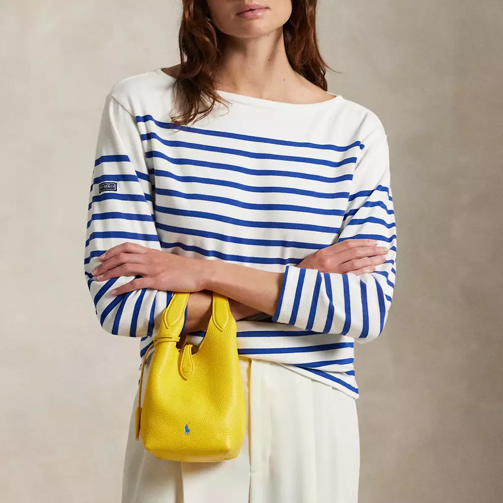 Polo Play Leather Small Tote and Crossbody Canary Yellow